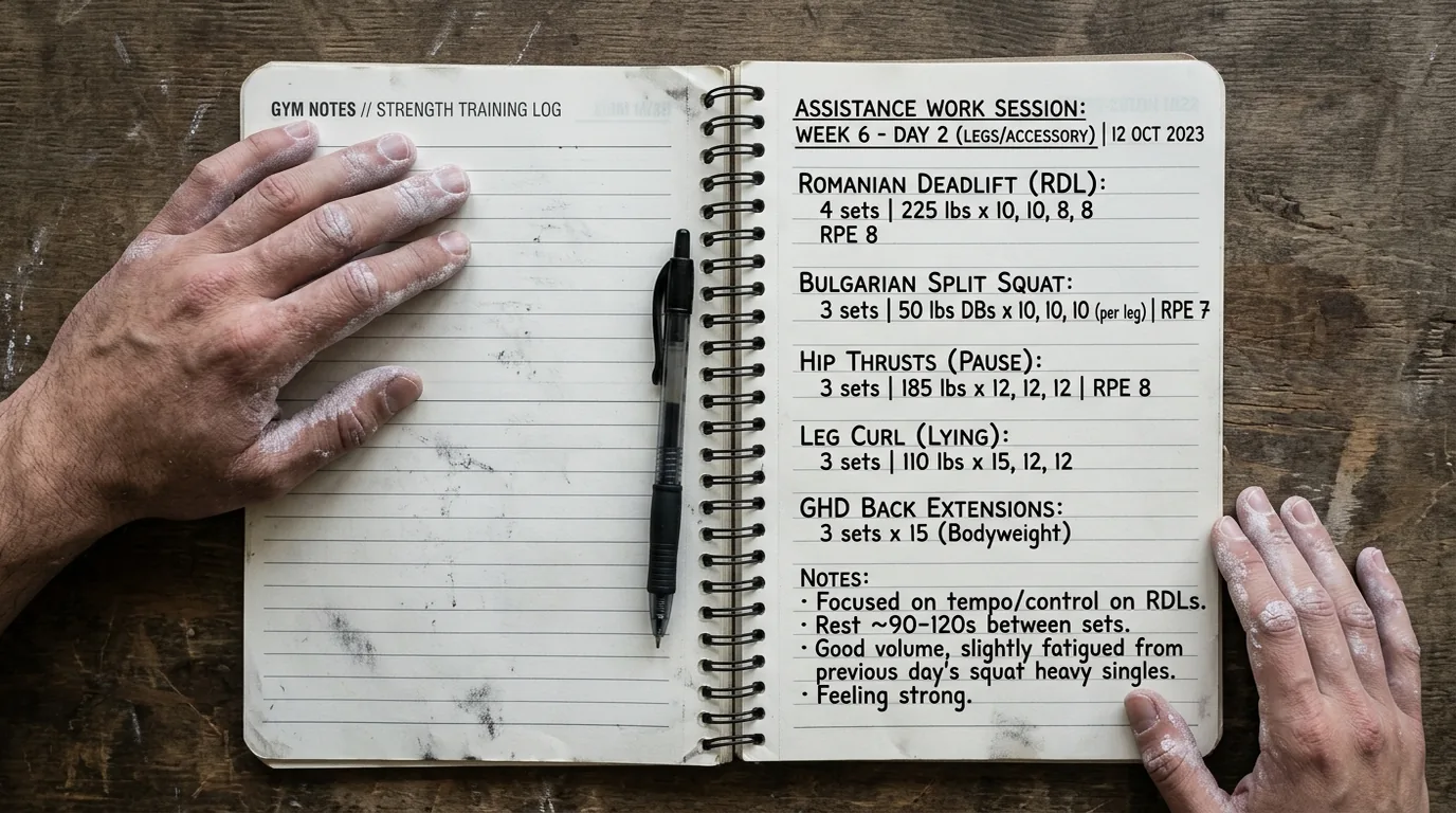 5/3/1 assistance work setup in the gym